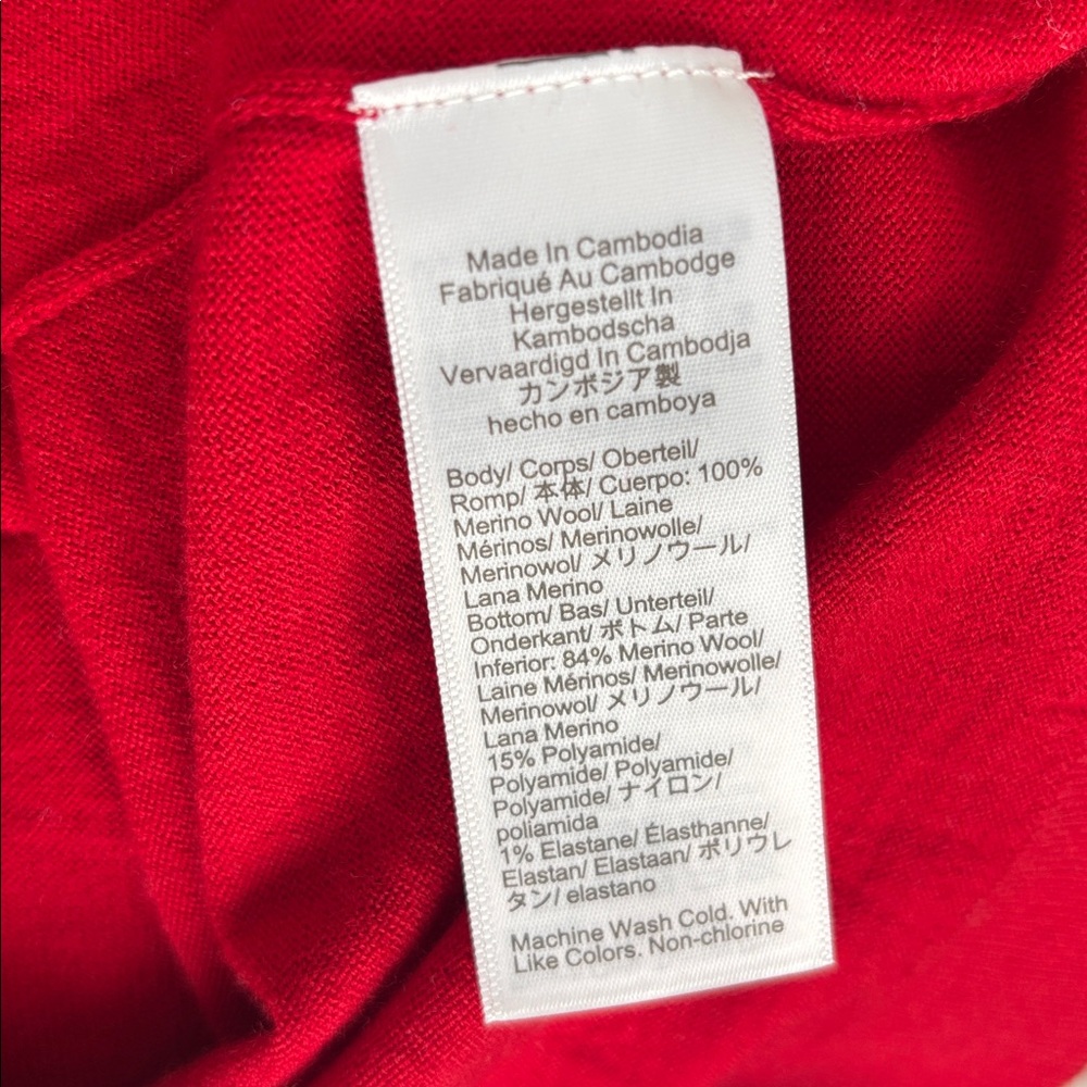 Merino Wool Red Crew Neck Sweater in size M - Picture 4 of 6